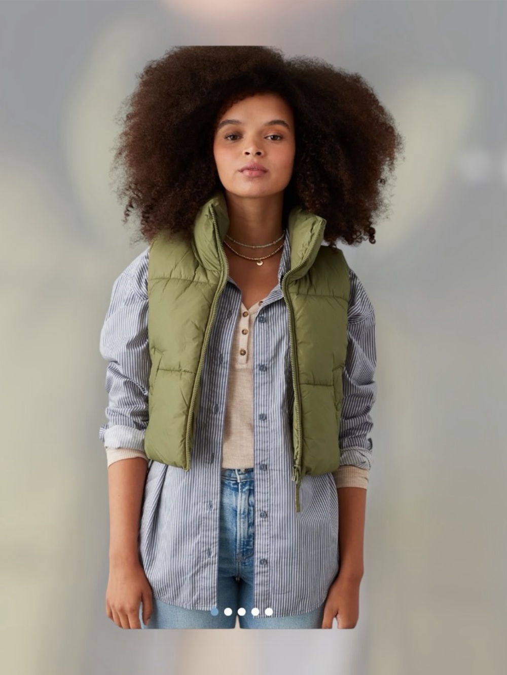 NWOT American Eagle crop puffer vest